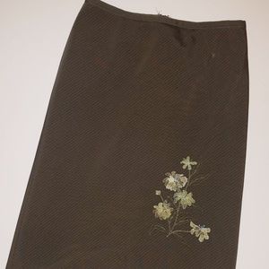 BCBG Max Azria Olive Green Straight Skirt | 2